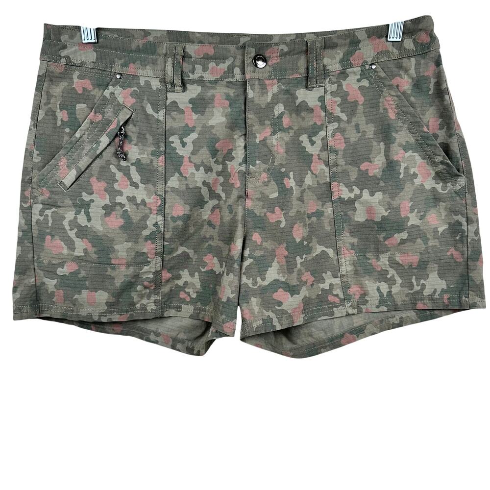 Title Nine Big B 4" Wailea Ripstop Camo Shorts Women's 14 Hiking Outdoor Active